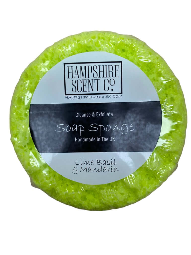 lime basil and mandarin scented soap sponge