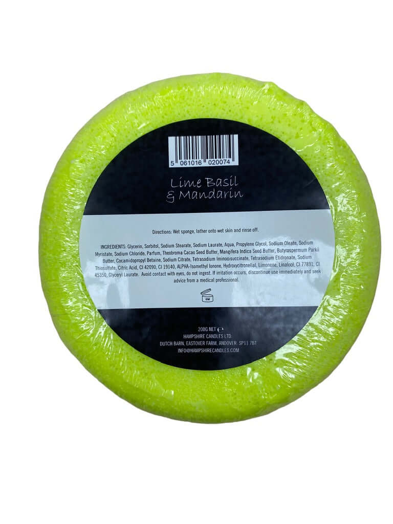 lime basil and mandarin scented soap sponge