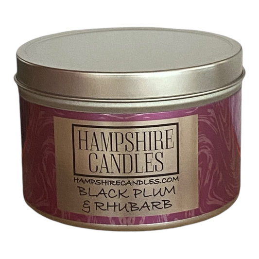 Black Plum and Rhubarb Scented Tin Candle