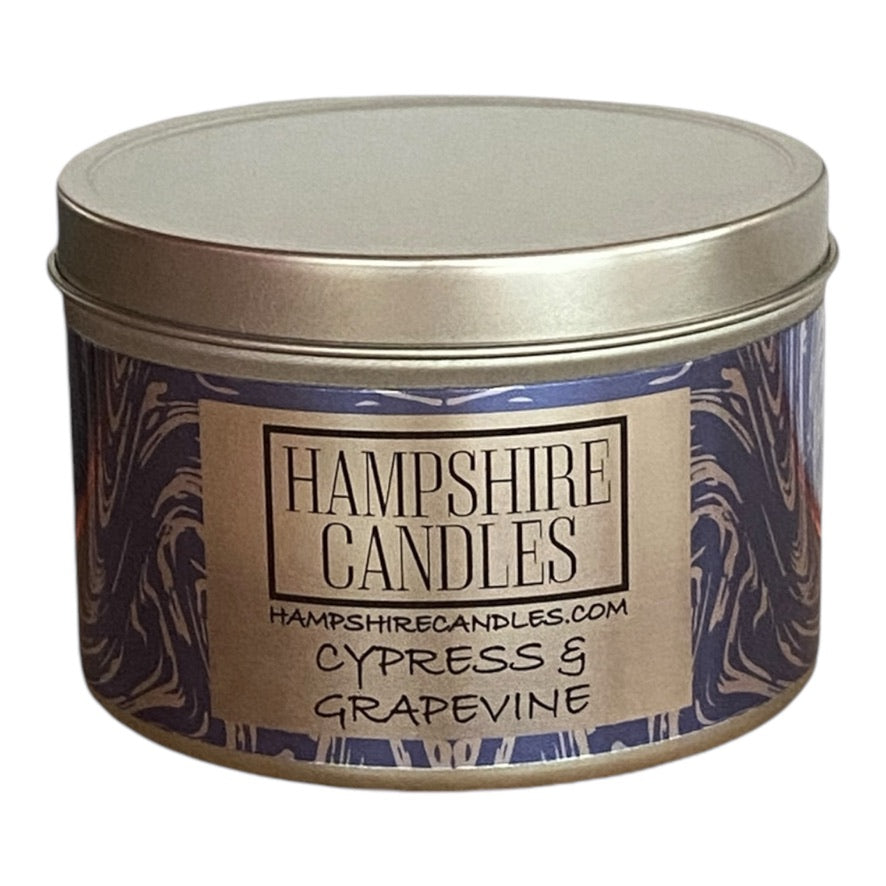 Cypress and Grapevine Scented Tin Candle