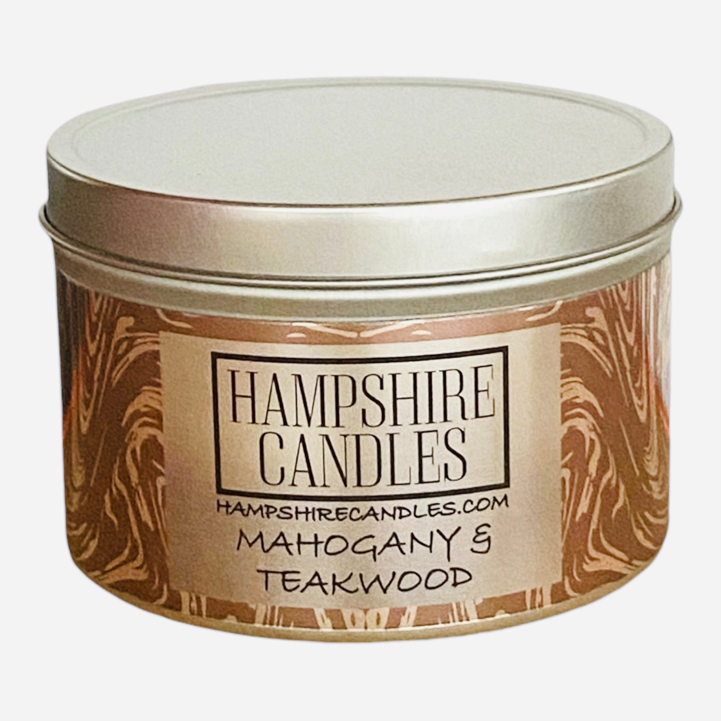 Mahogany and Teakwood Tin Candle (Pack of Four)