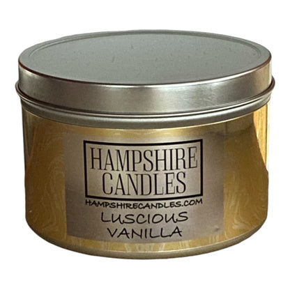 Luscious Vanilla Scented Tin Candle