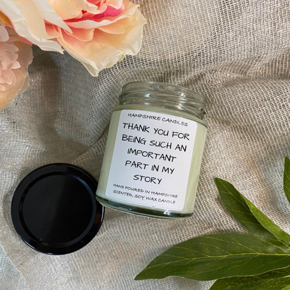 Thank You For Being Part of My Story Jar Candle