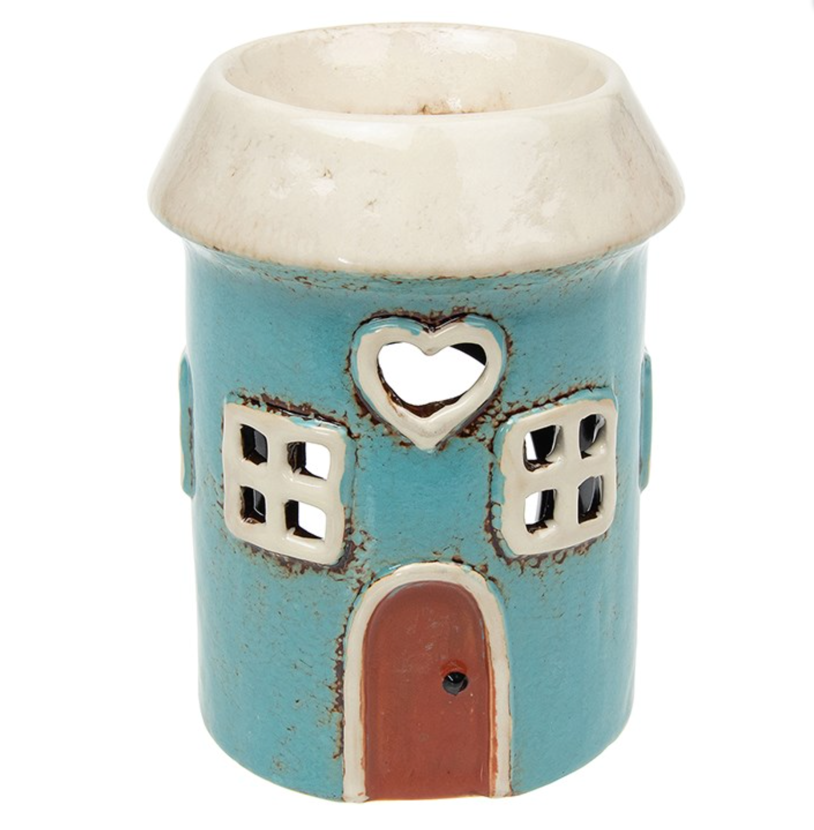 Teal Round House Wax Melt Burner