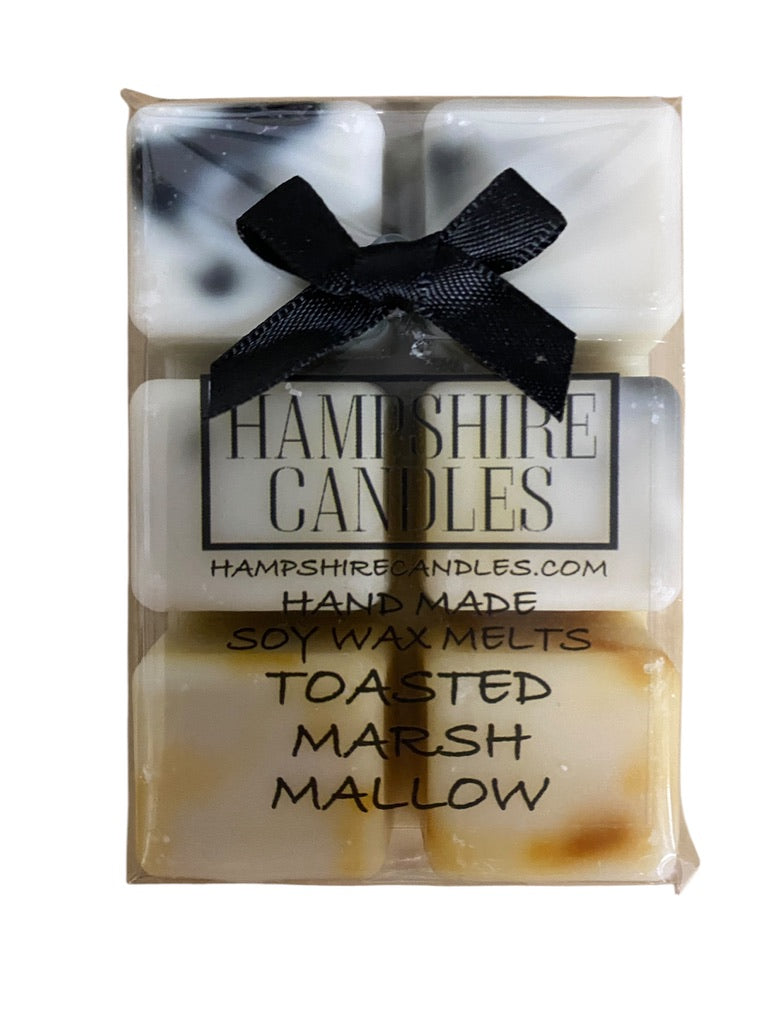 Toasted Marshmallow, Wax Melts, Cozy Scent, Sweet Aroma, Golden Syrup, Caramel Notes, Vanilla Fragrance, Soy Wax, Hand-Poured Wax, Flameless Fragrance, Warm and Inviting, Home Fragrance, Eco-Friendly Wax, Cruelty-Free Wax Melts, Nostalgic Scent.