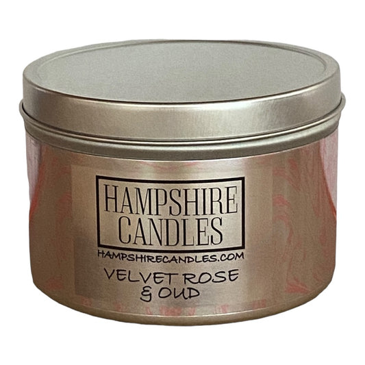 Velvet Rose and Oud Scented Tin Candle