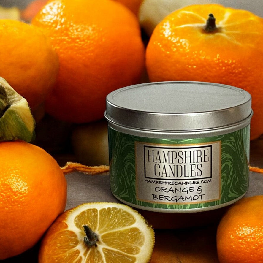 Orange and Bergamot Tin Candle (Pack of Four)