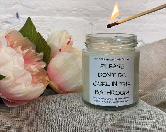 Please Don't Do Coke In The Bathroom Candle Jar-FREE Shipping over £35.00-