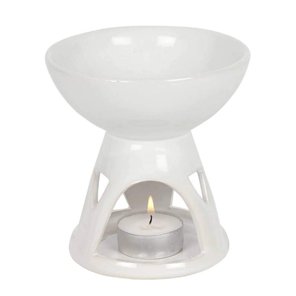 White Deep Bowl Wax Burner-FREE Shipping over £35.00-