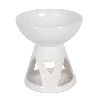 White Deep Bowl Wax Burner-FREE Shipping over £35.00-